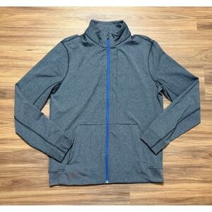 Lululemon Mens PrePost Full Zip Performance Jacket Gray Heather Blue Sz L